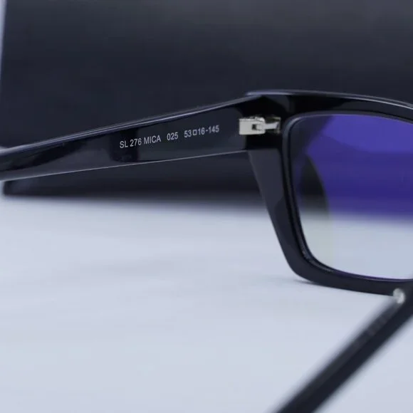 Saint Laurent SL276 MICA 025 Cat Eye Sunglasses - Black/Clear - Picture 9 of 12